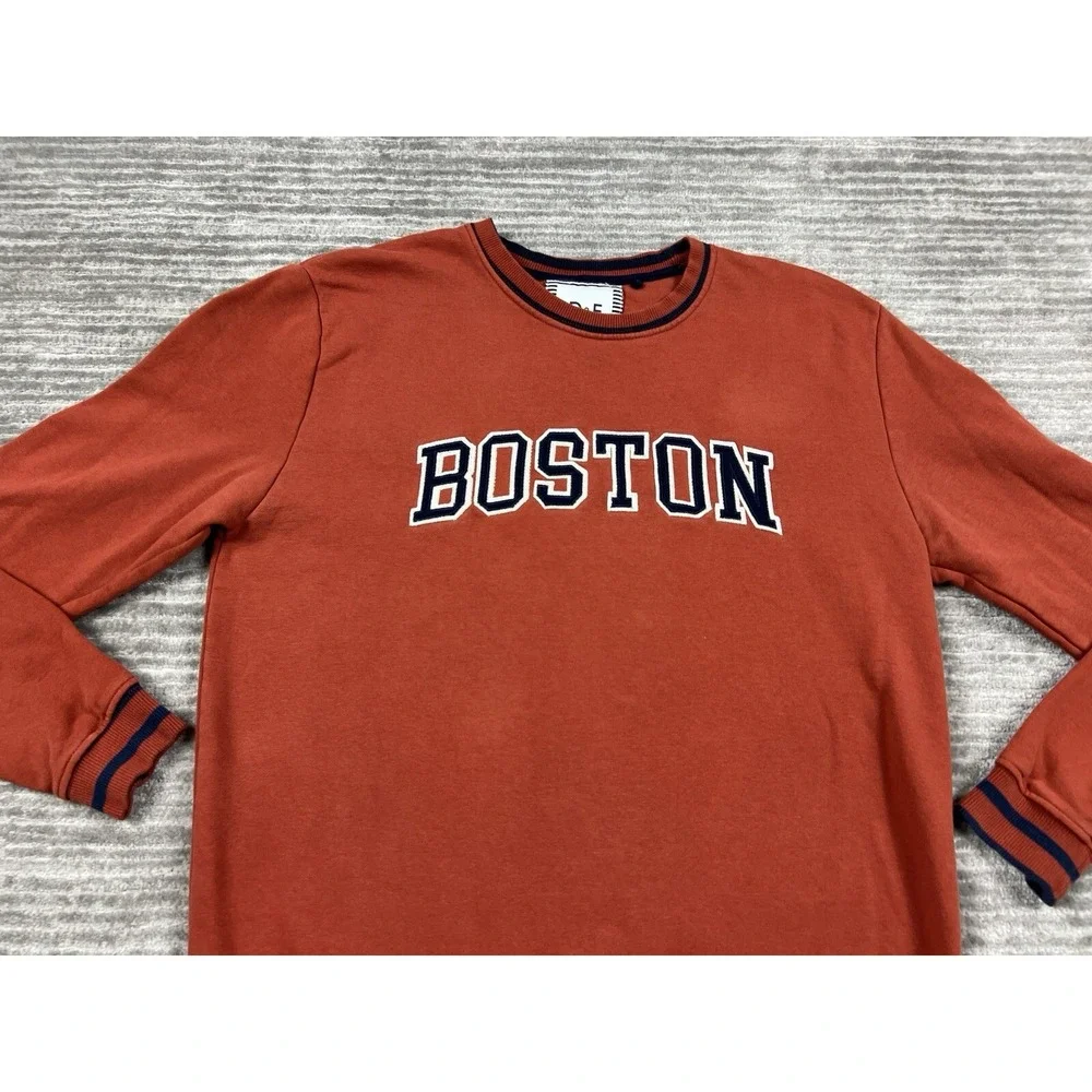 Denim and Flower Sweater Mens Large Burnt Orange‎ Longsleeve BOSTON Casual